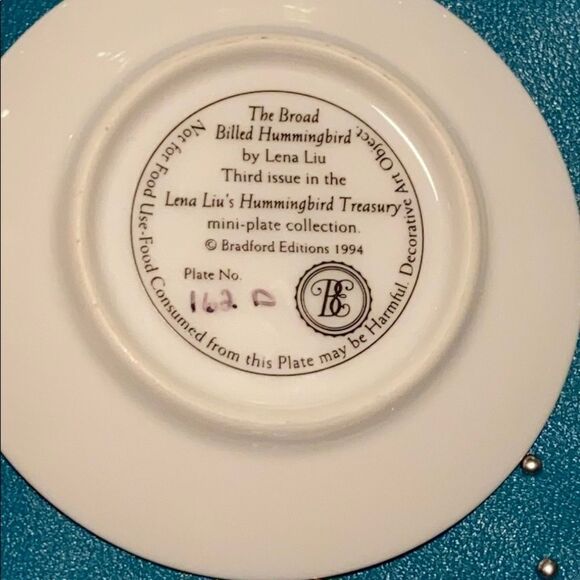 The Bradford Exchange Lena Liu hummingbird Mini Floral Numbered & Signed Plates - Picture 9 of 16